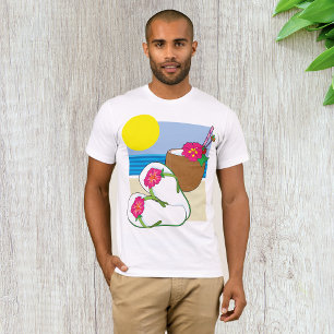 Tropischer Strandurlaub Kokosblumen Flip Flops T-Shirt