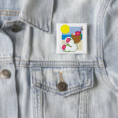 Tropischer Strandurlaub Kokosblüten Flip Flops Button (Beispiel)