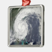Tropischer Sturm Hanna über der Ostküste Silbernes Ornament (Links)