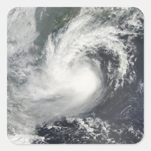 Tropischer Sturm Parma nähert sich China und Vietn Quadratischer Aufkleber (Vorderseite)