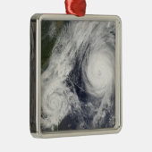 Tropischer Sturm Parma und Super Typhoon Melor Silbernes Ornament (Rechts)