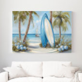 Tropischer Surfboard Küstenwand-Kunstprint Poster