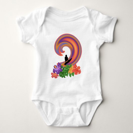 Tropischer Surfer: Baby Strampler (Vorderseite)