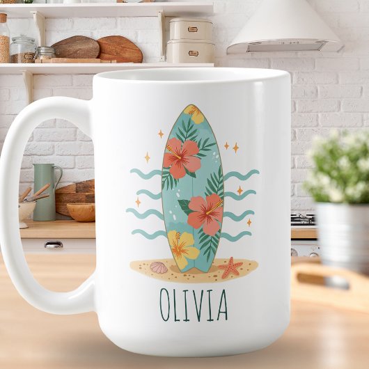 Tropischer Surfer - Hibiskus Träume Kaffeetasse
