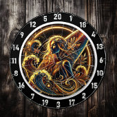 Tropischer Surfer mit Golden Sunset Art Dartscheibe