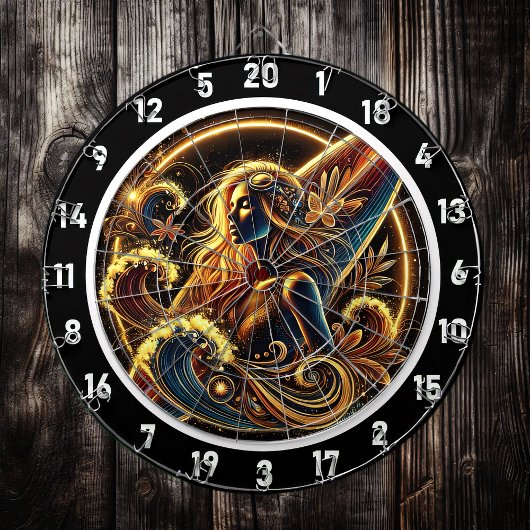 Tropischer Surfer mit Golden Sunset Art Dartscheibe