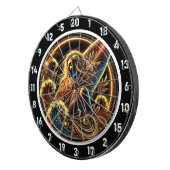 Tropischer Surfer mit Golden Sunset Art Dartscheibe (Vorderseite rechts)