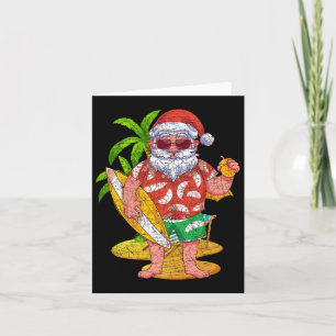 Tropischer Surfer Weihnachtsmann Hawaii Sommer Wei Karte