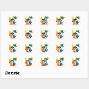 Tropischer Surfhai 🦈 Fun Beach Vibes Sticker