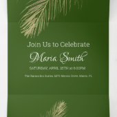 Tropischer süß 16 flüssiger Marmor | Waldpalme Tre Dreifach Gefaltete Einladung (Innenseite Mitte)