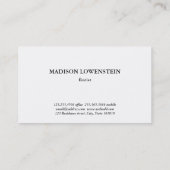 Tropischer Teepark California Visitenkarte (Rückseite)