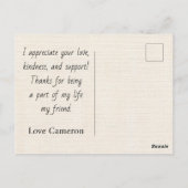 TROPISCHER TEIL IN PASTELFARBEN POSTKARTE (Rückseite)