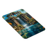 Tropischer Tempelsee Wasserfall Fischsee Magnet (Rechte Seite)