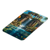 Tropischer Tempelsee Wasserfall Fischsee Magnet (Linke Seite)