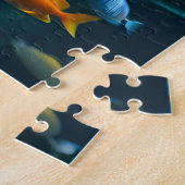 Tropischer Tempelsee Wasserfall Fischsee Puzzle (Seite)
