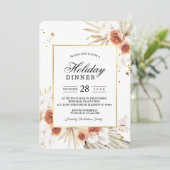 Tropischer Terracotta-Goldrahmen aus Palmblättern Einladung (Stehend Vorderseite)