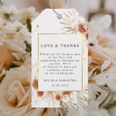 Tropischer Terracotta-Goldrahmen aus Palmblättern Geschenkanhänger