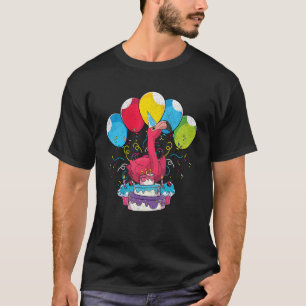 Tropischer Tierzoo Bird Geburtstagsparty Rosa Flas T-Shirt