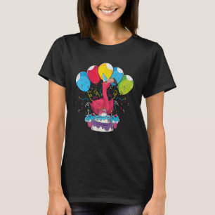 Tropischer Tierzoo Bird Geburtstagsparty Rosa Flas T-Shirt