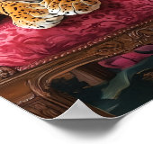 Tropischer Tiger auf rosa Sofa Poster Eklektischer (Ecke)