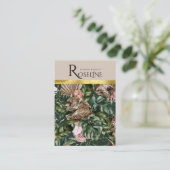 Tropischer Tiger-Dschungel rosa Blume Earring Disp Visitenkarte (Stehend Vorderseite)