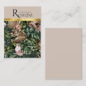 Tropischer Tiger-Dschungel rosa Blume Earring Disp Visitenkarte (Vorne/Hinten)