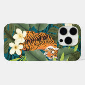 Tropischer Tiger Hawaiian Palm Dschungel Aquamarin Case-Mate iPhone Hülle (Rückseite (Horizontal))