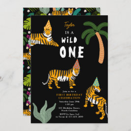 Tropischer Tiger Jungle Safari Kinder erster Gebur Einladung