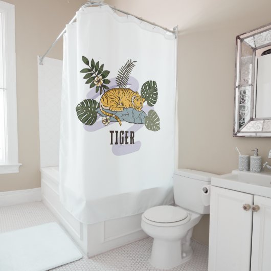 Tropischer Tiger ruht Duschvorhang (Beispiel)