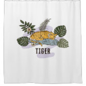 Tropischer Tiger ruht Duschvorhang (Vorderseite)