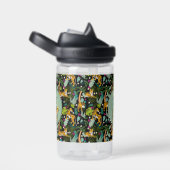 Tropischer Tiger Schwarzer Botanischer Dschungel S Trinkflasche (rechts)