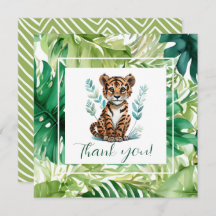 Tropischer Tiger und Jungle Foliage Babydusche