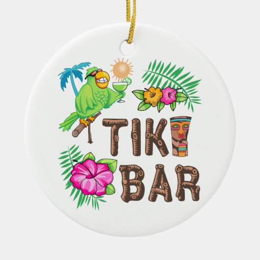 TROPISCHER TIKI-BAR KERAMIK ORNAMENT (Vorne)