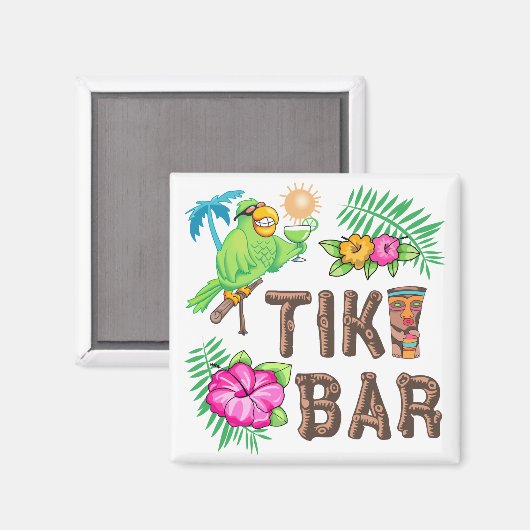 TROPISCHER TIKI-BAR MAGNET (Vorderseite/Rückseite)
