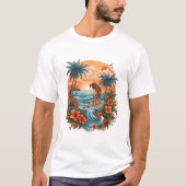 Tropischer Tintenfisch: Sailor Jerry Tattoo Art T-Shirt (Vorderseite)