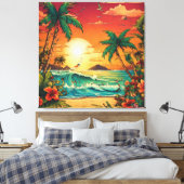 Tropischer Tintenstrahl Leinwanddruck (Insitu (Schlafzimmer))