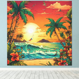 Tropischer Tintenstrahl Leinwanddruck