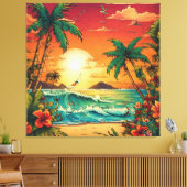 Tropischer Tintenstrahl Leinwanddruck (Insitu (Wohnzimmer))