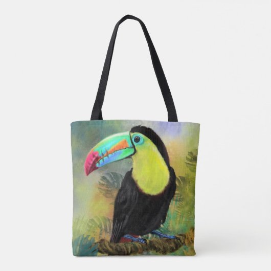 Tropischer Toco Toucan Tote Bag Tasche (Rückseite)