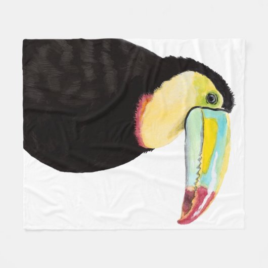 Tropischer Toucan Bird Fleecedecke (Vorderseite (Horizontal))