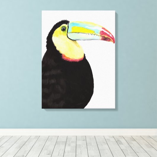 Tropischer Toucan Bird Leinwanddruck (Insitu (Holzboden))