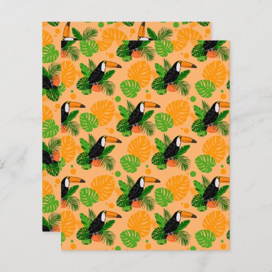 Tropischer Toucan Bird Nahtloses Muster (Vorne/Hinten)