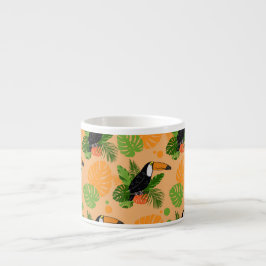 Tropischer Toucan Bird Nahtloses Muster Espressotasse