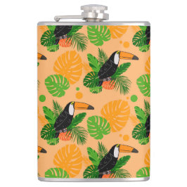 Tropischer Toucan Bird Nahtloses Muster Flachmann