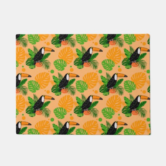 Tropischer Toucan Bird Nahtloses Muster Fußmatte (Vorderseite)