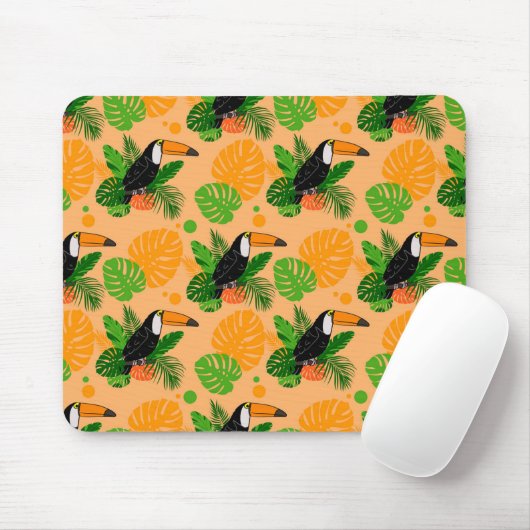 Tropischer Toucan Bird Nahtloses Muster Mousepad (Mit Mouse)