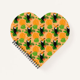 Tropischer Toucan Bird Nahtloses Muster Notizblock