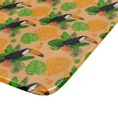 Tropischer Toucan Bird Nahtloses Muster Schneidebrett (Ecke)