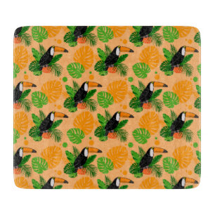 Tropischer Toucan Bird Nahtloses Muster Schneidebrett