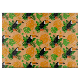Tropischer Toucan Bird Nahtloses Muster Schneidebrett